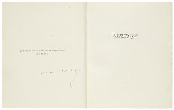 Bonhams : WILDE (OSCAR) The Picture of Dorian Gray, NUMBER 189 OF 250 ...