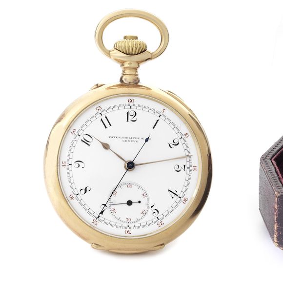 Bonhams Patek Philippe. An 18ct gold keyless wind open face