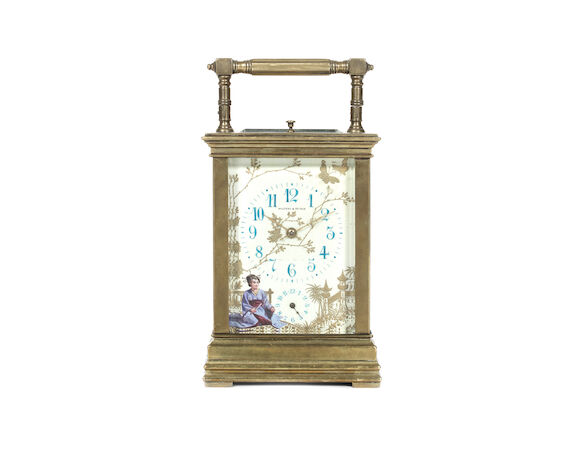 Bonhams : A late 19th century French porcelain mounted gilt brass ...