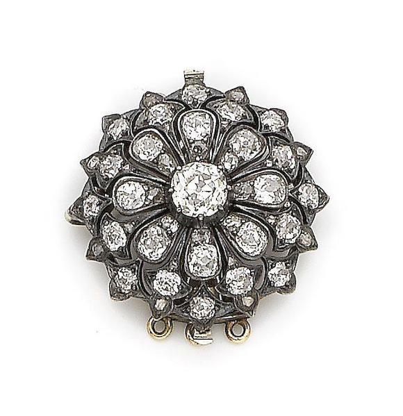 Bonhams : A 19th century diamond clasp/ pendant