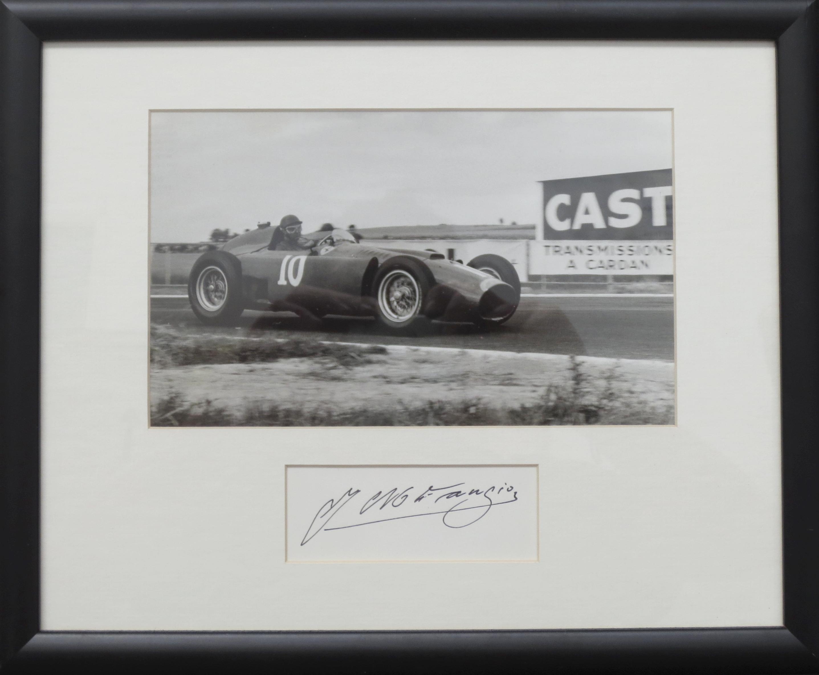 Bonhams Cars : A framed photograph with signature of Juan Manuel Fangio ...