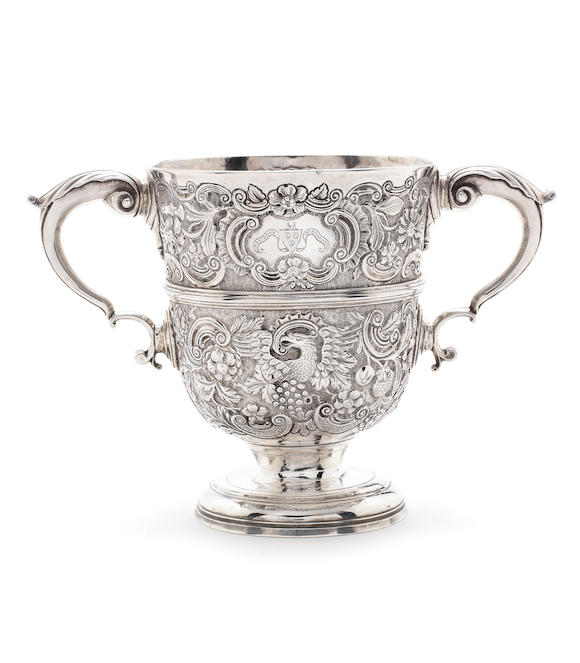 Bonhams : An 18th century Irish silver two-handle cup maker's mark SW ...