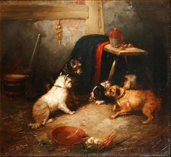 Bonhams : Attributed to Edward Armfield (British, 1817-1896) Terriers ...