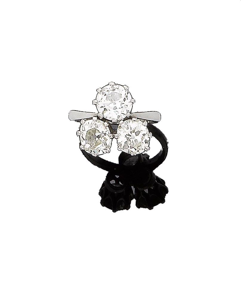 A diamond three-stone ring