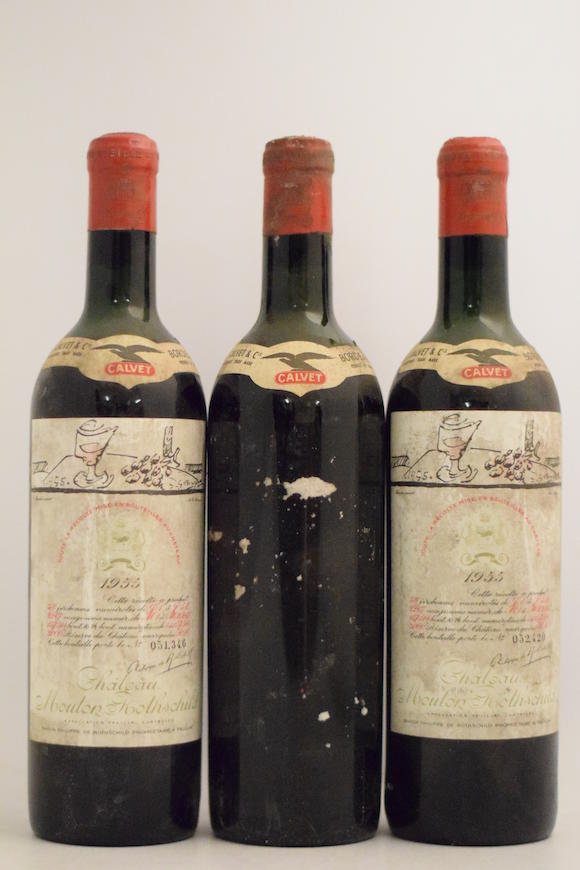 Bonhams : Chateau Mouton Rothschild 1955 (3)