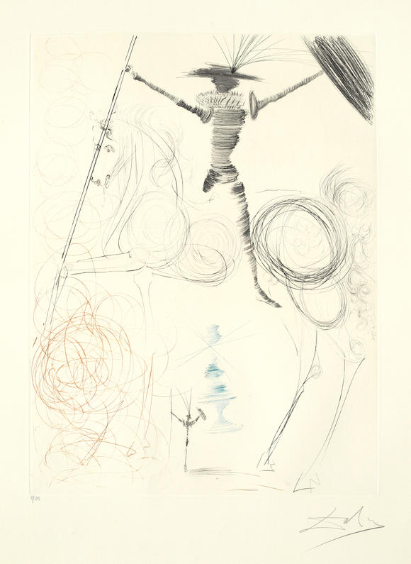 Bonhams : Salvador Dali (Spanish, 1904-1989) Don Quichotte Etching with ...