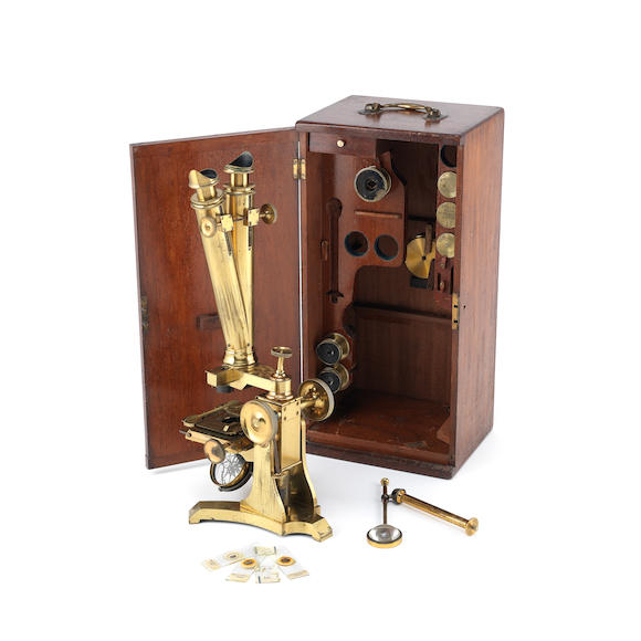 Bonhams A Charles Collins Brass Compound Binocular Microscope English Circa 1880