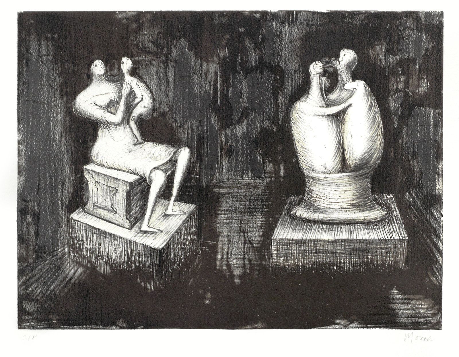 Sculptures Dark Interior