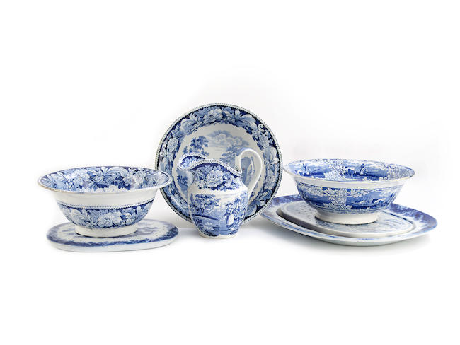 A group of Welsh blue and white printed earthenware, early 19th century