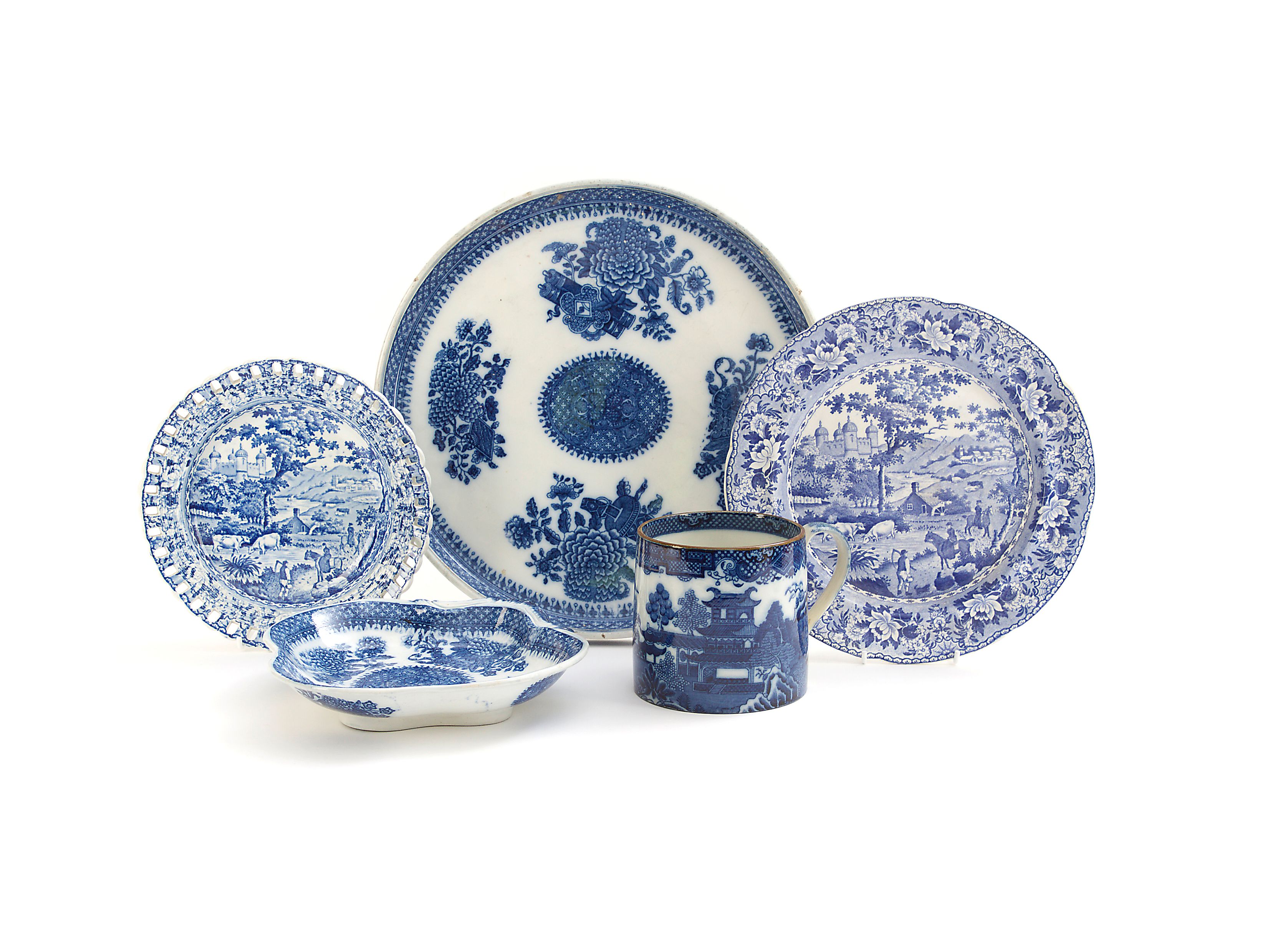 Bonhams A group of Swansea blue and white printed pottery, 19th century
