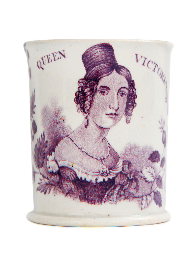 A Swansea pottery small mug to commemorate the coronation of Queen Victoria, circa 1831