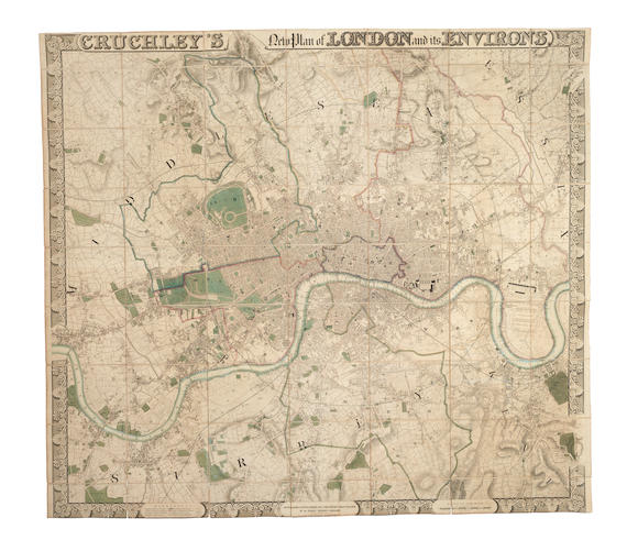 Bonhams Cruchley George Frederick Cruchleys New Plan Of London And