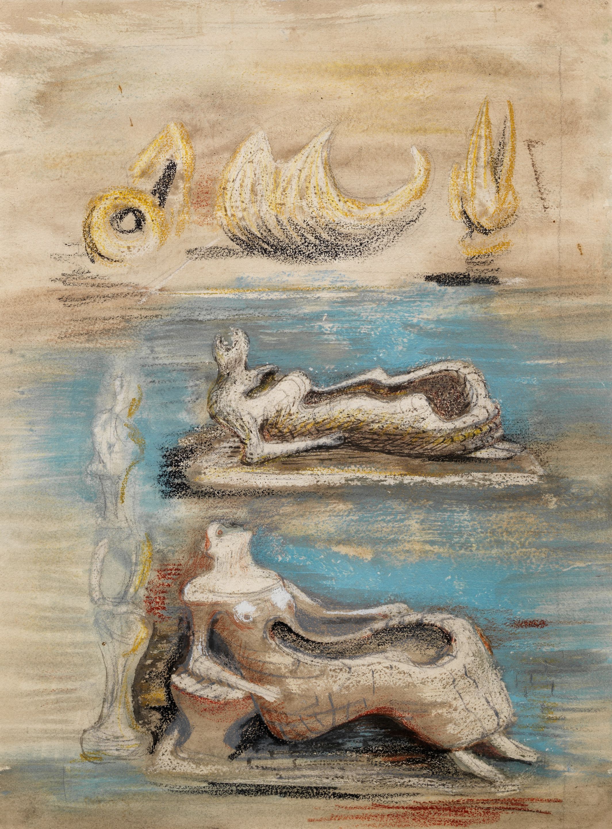 Illustration for 'A Land': 'His Lines Follow Life back into the Stone'