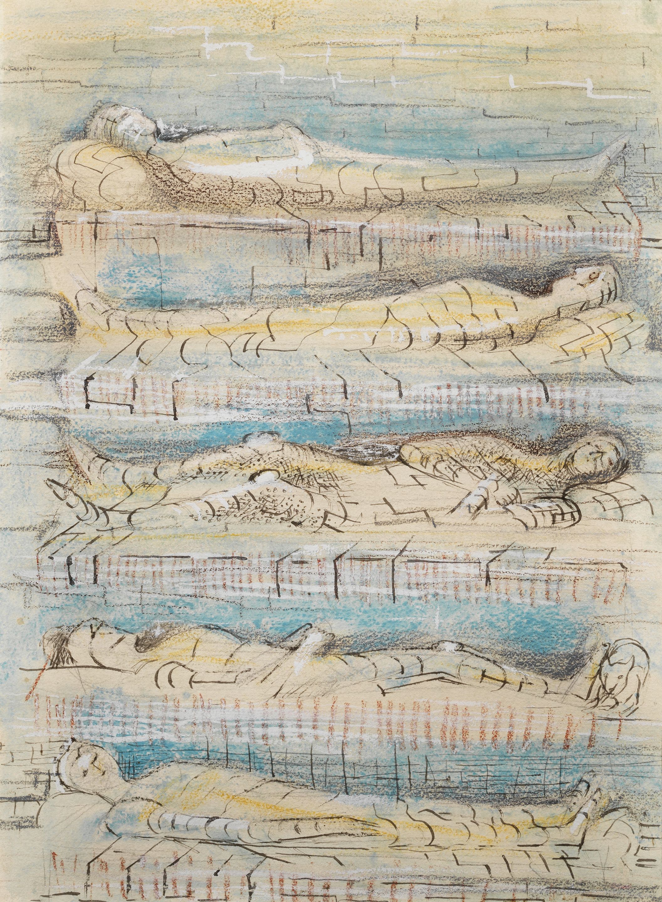 Illustration for 'A Land': Knights and Kirtled Ladies Waiting for Creation