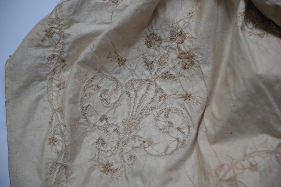 Bonhams : A 19th century silk and goldwork tablecloth