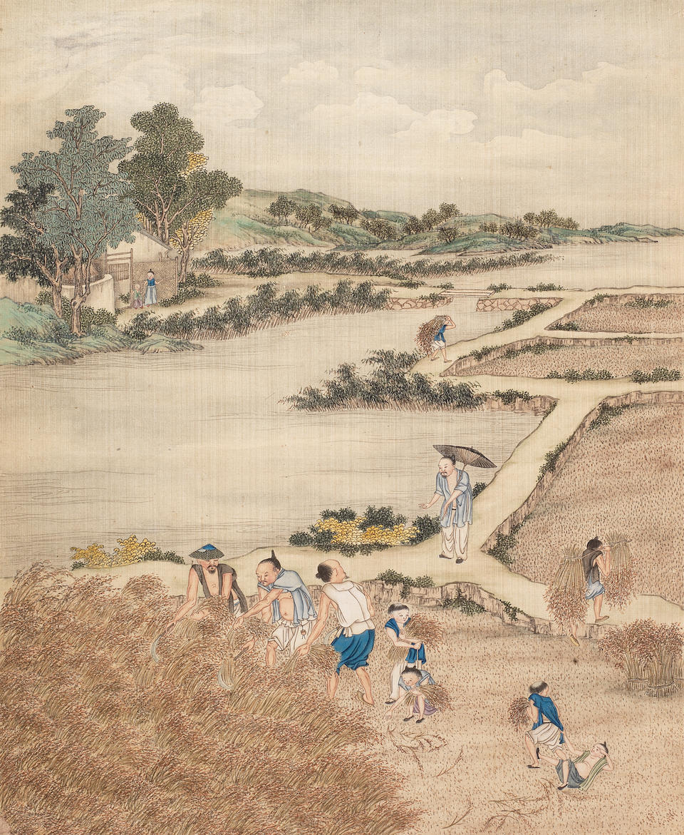 Bonhams : A set of fourteen export paintings depicting the cultivation ...