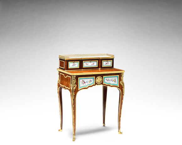 Bonhams : A French late 19th century gilt-bronze and porcelain mounted ...