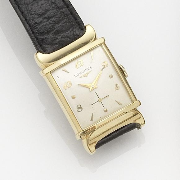 Bonhams : Longines. A 14K gold manual wind wristwatch Case No.1413001 ...