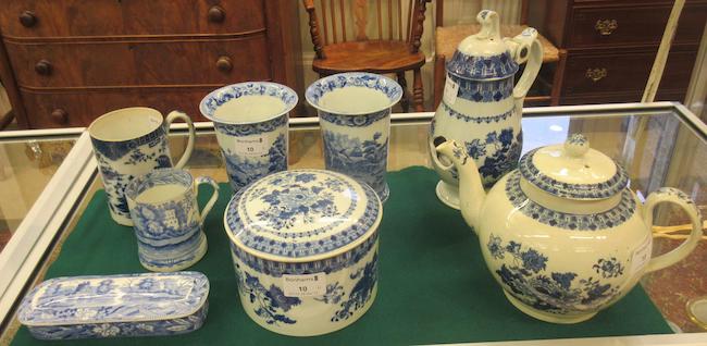 A group of English blue and white printed earthenware, circa 1815-40