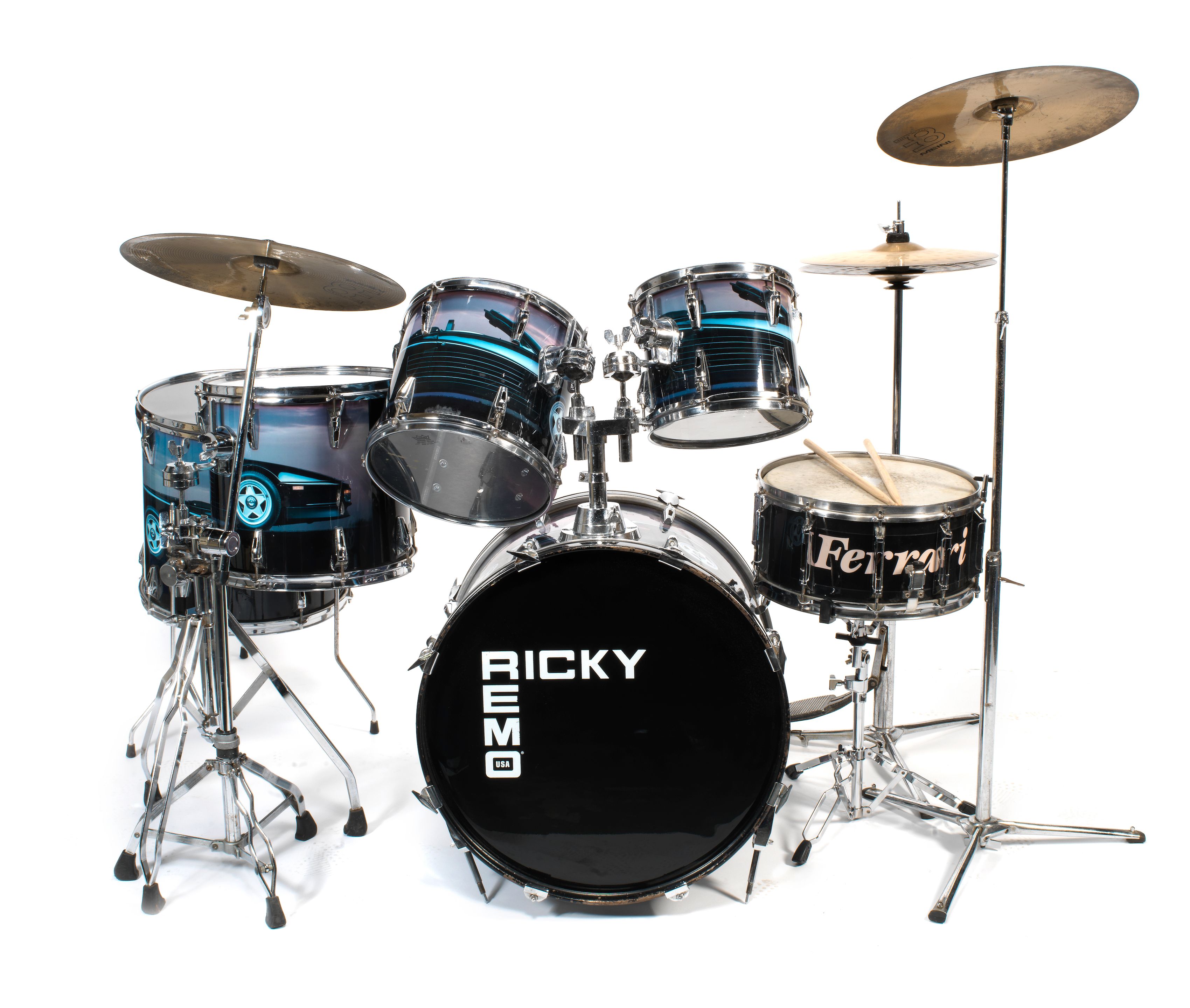 Bonhams Cars A Ferrari Testarossa Limited Edition six Piece Drum Kit