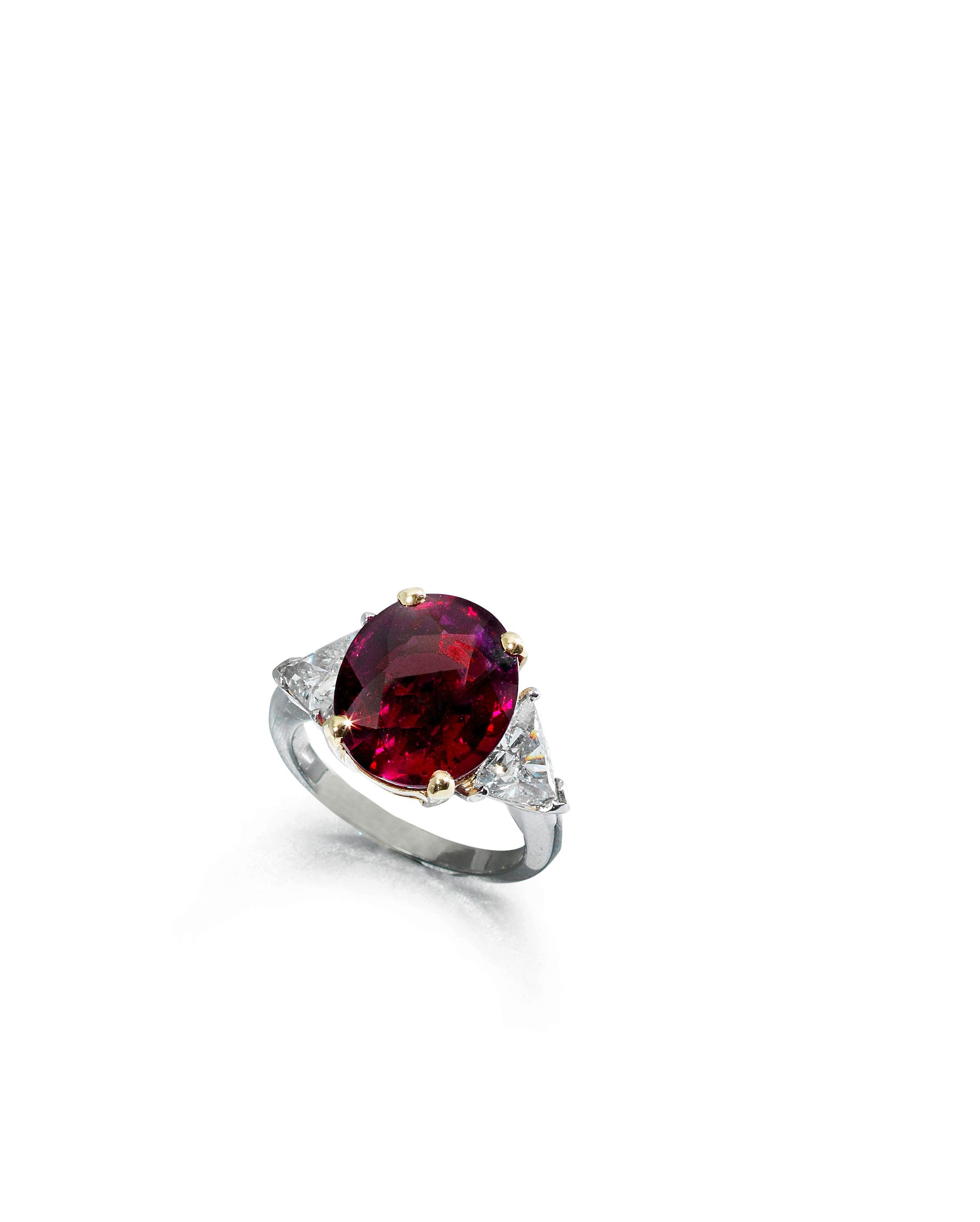 A ruby single-stone ring