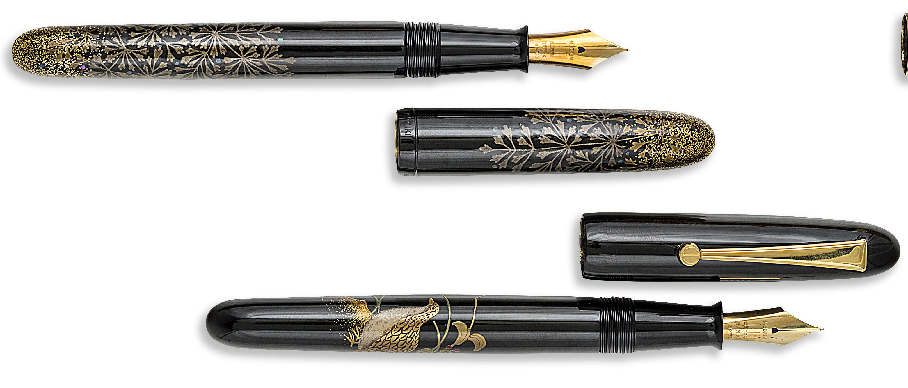 Bonhams : DUNHILL-NAMIKI Four Piece Anniversary Set Limited Edition 200 Maki -e Fountain Pens