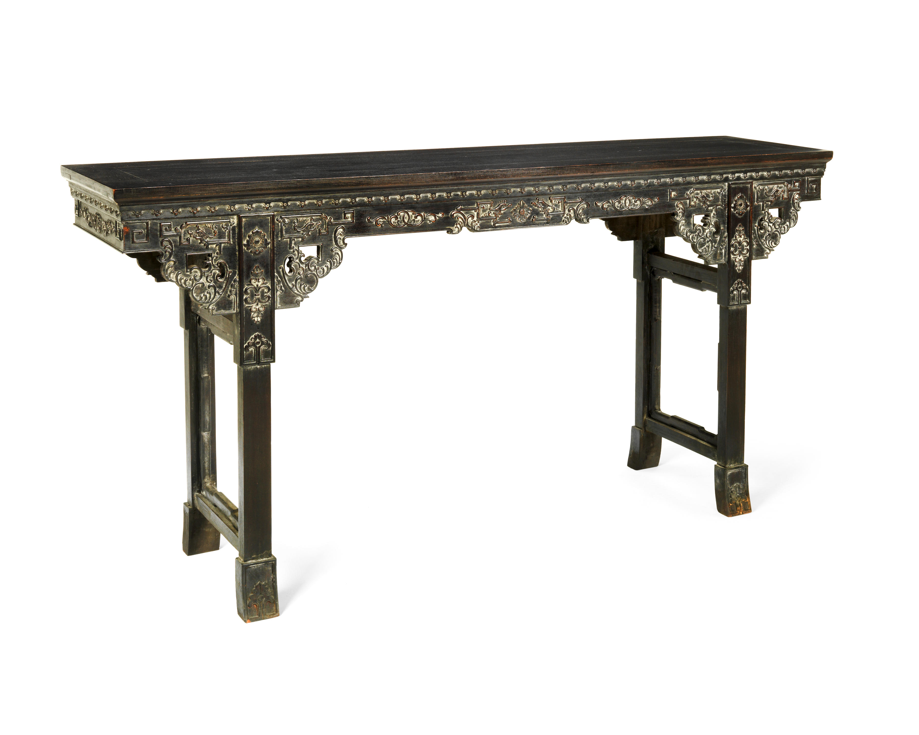 Bonhams : A Chinese 19th century carved stained wood altar table