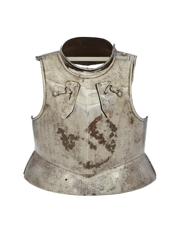 Bonhams : A mid-17th century steel breastplate and gorget, with ...