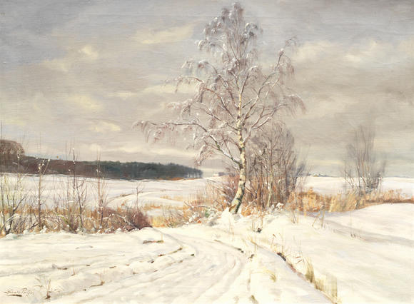 Bonhams : Harald Julius Niels Pryn (Danish, 1891-1968) Winter landscape