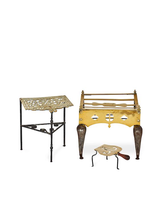 Bonhams Three 18th/19th century brass and iron trivets, English (3)