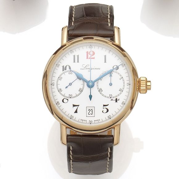 Bonhams An 18K rose gold manual wind single button