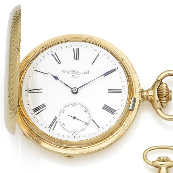 Bonhams : Patek Philippe. An 18k gold keyless wind full hunter pocket ...