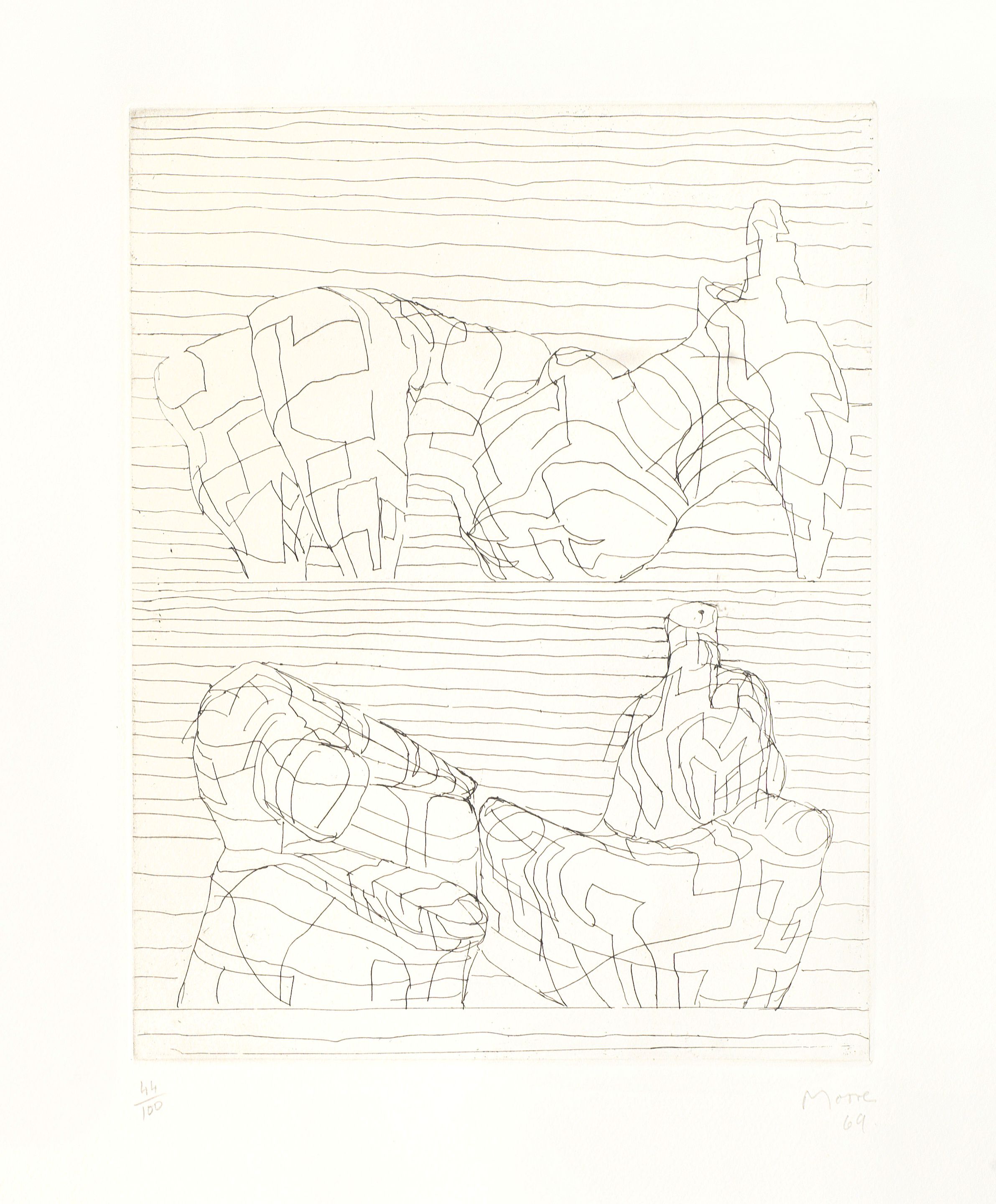 Two Reclining Figures Linear