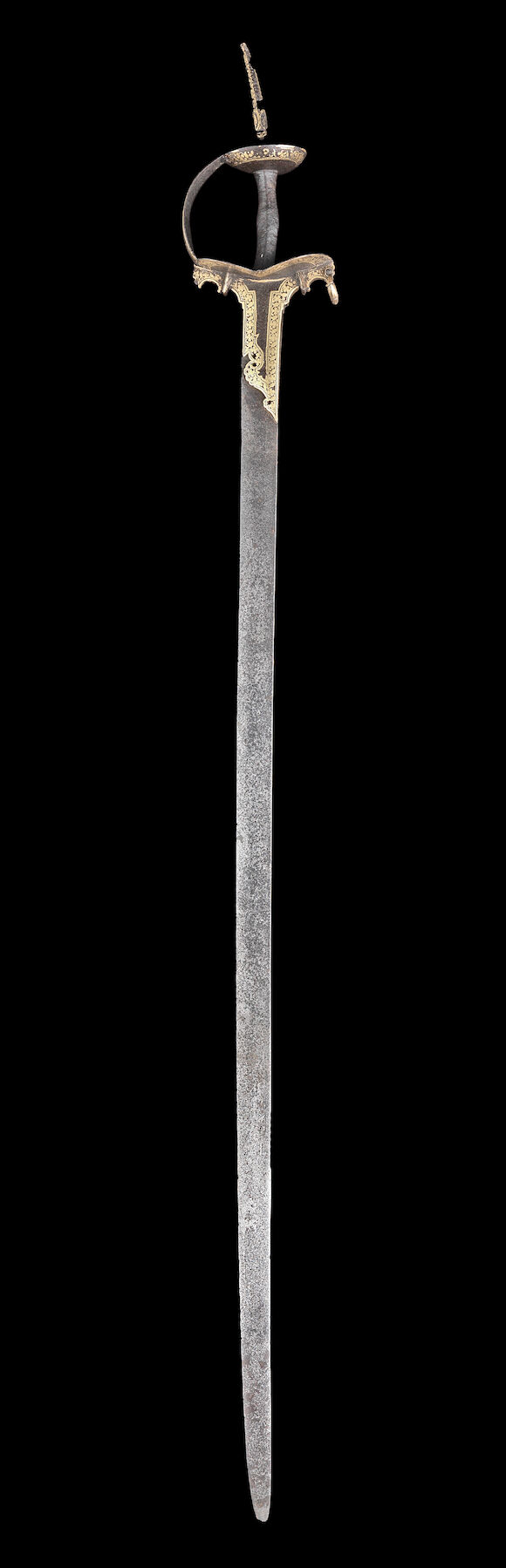 Bonhams : A koftgari hilted steel sword (firangi) India, 17th/ 18th Century