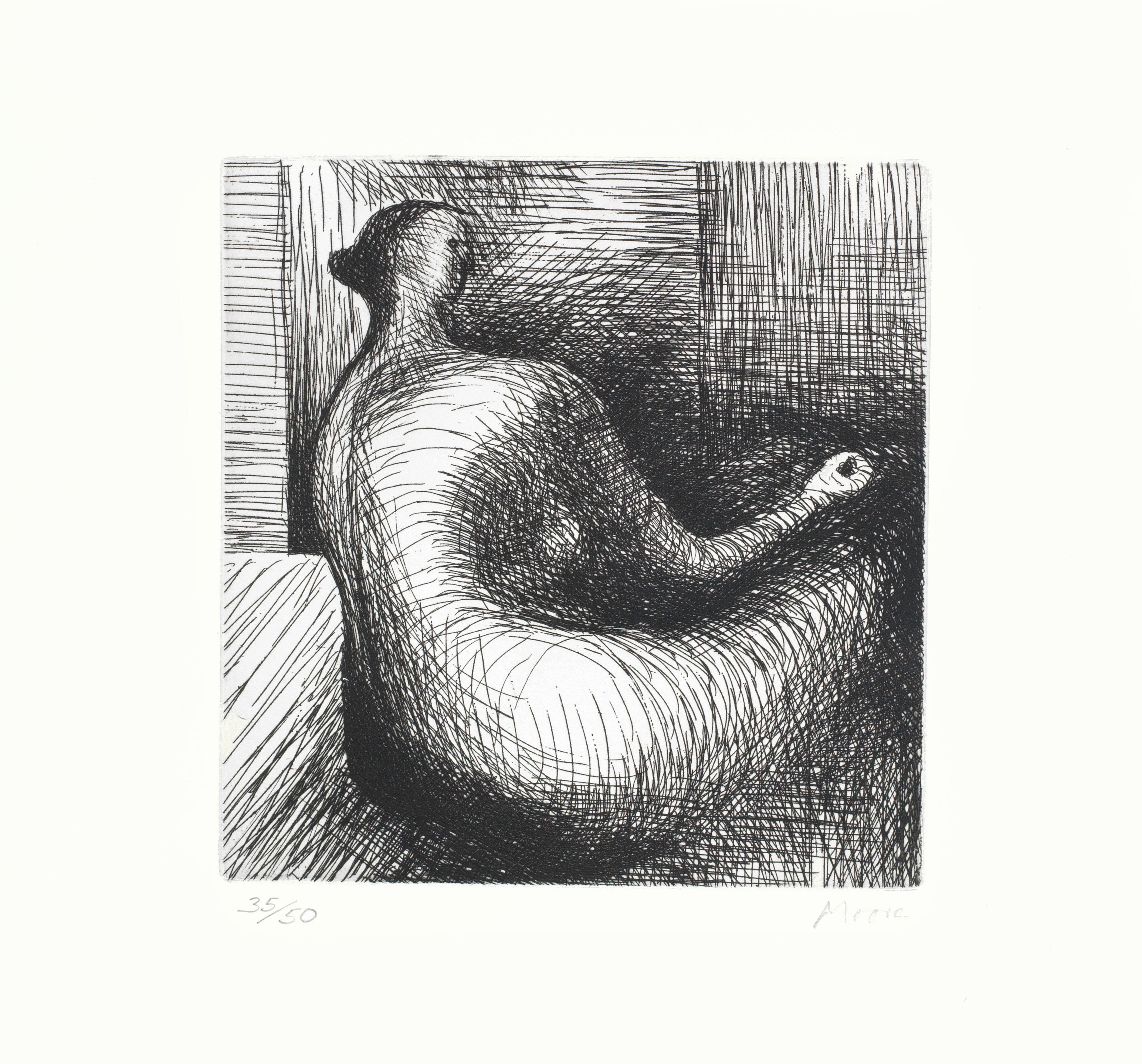 Seated Figure with Architecture Background
