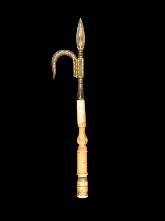 Bonhams : A koftgari steel and ivory elephant Goad (ankus) India, 18th ...