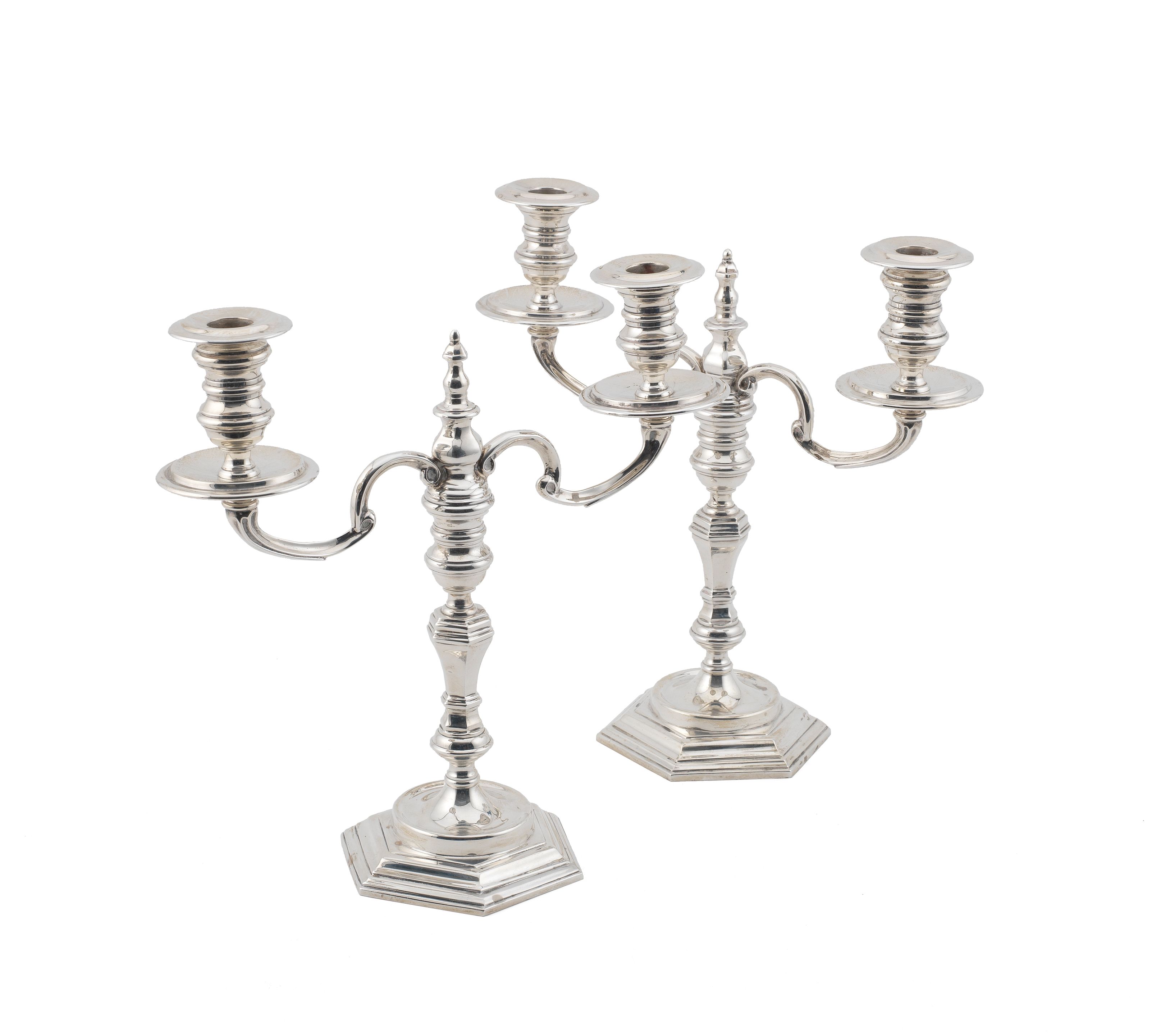 Bonhams ROYAL IRISH A pair of modern Irish silver twolight