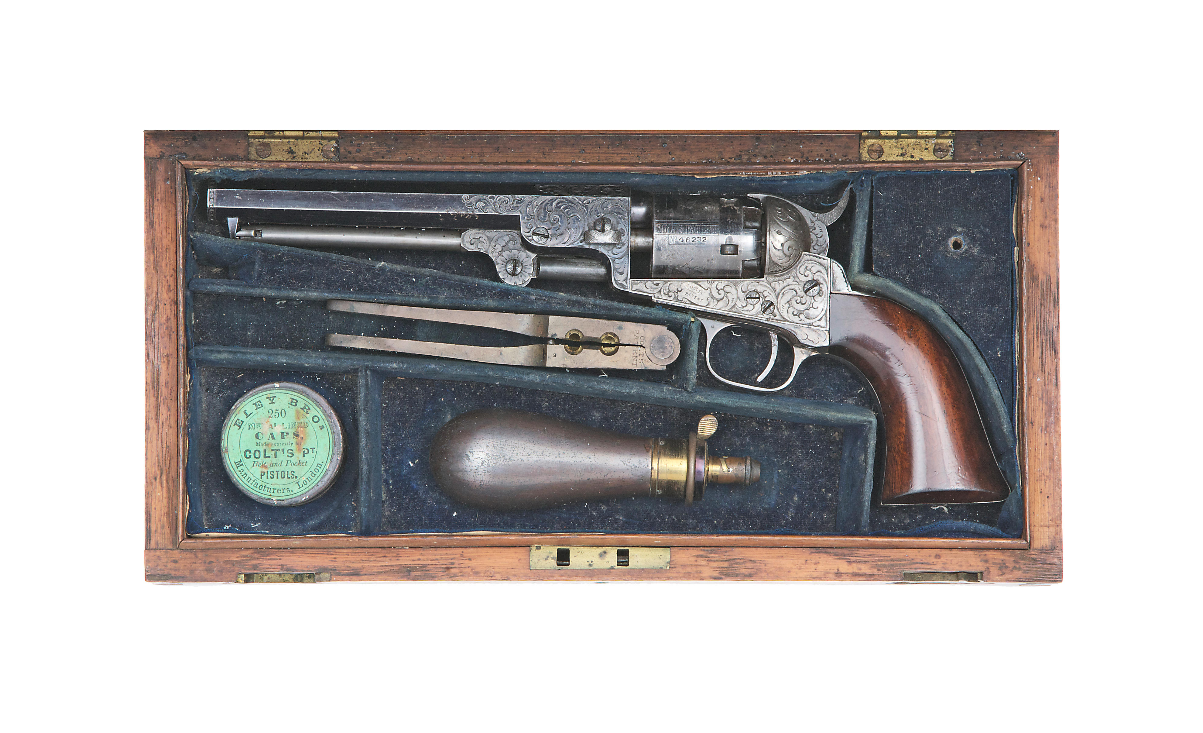 Bonhams : A Fine And Rare Cased Colt Factory Engraved 1849 Model Pocket ...