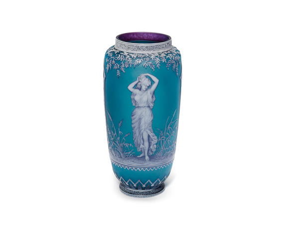 Bonhams A Thomas Webb And Sons Three Colour Gem Cameo Vase By George Woodall Circa 1890 0285