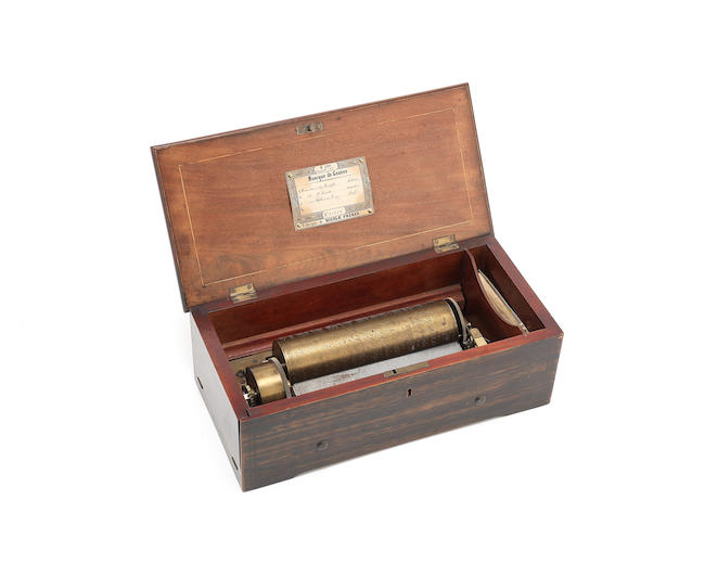 A Nicole Freres key-wound overture cylinder music box, Swiss, Mid-19th century,