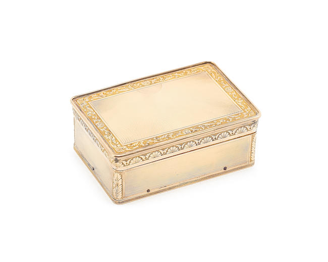 A very early engraved silver-gilt musical snuffbox, Swiss, dated 1813,