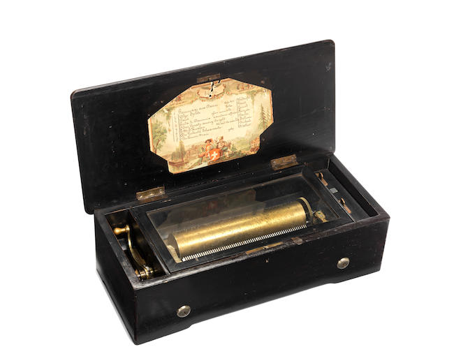 A cylinder musical box, swiss, circa 1900,