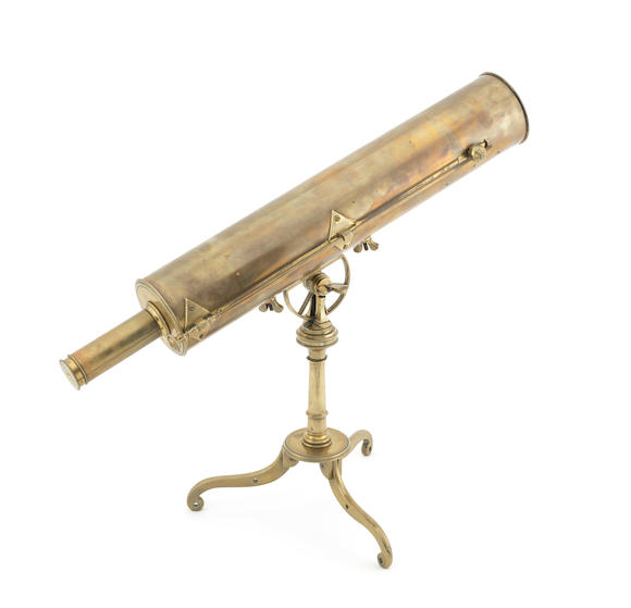 Bonhams : A 3-inch brass reflecting telescope stand, English, late 18th ...