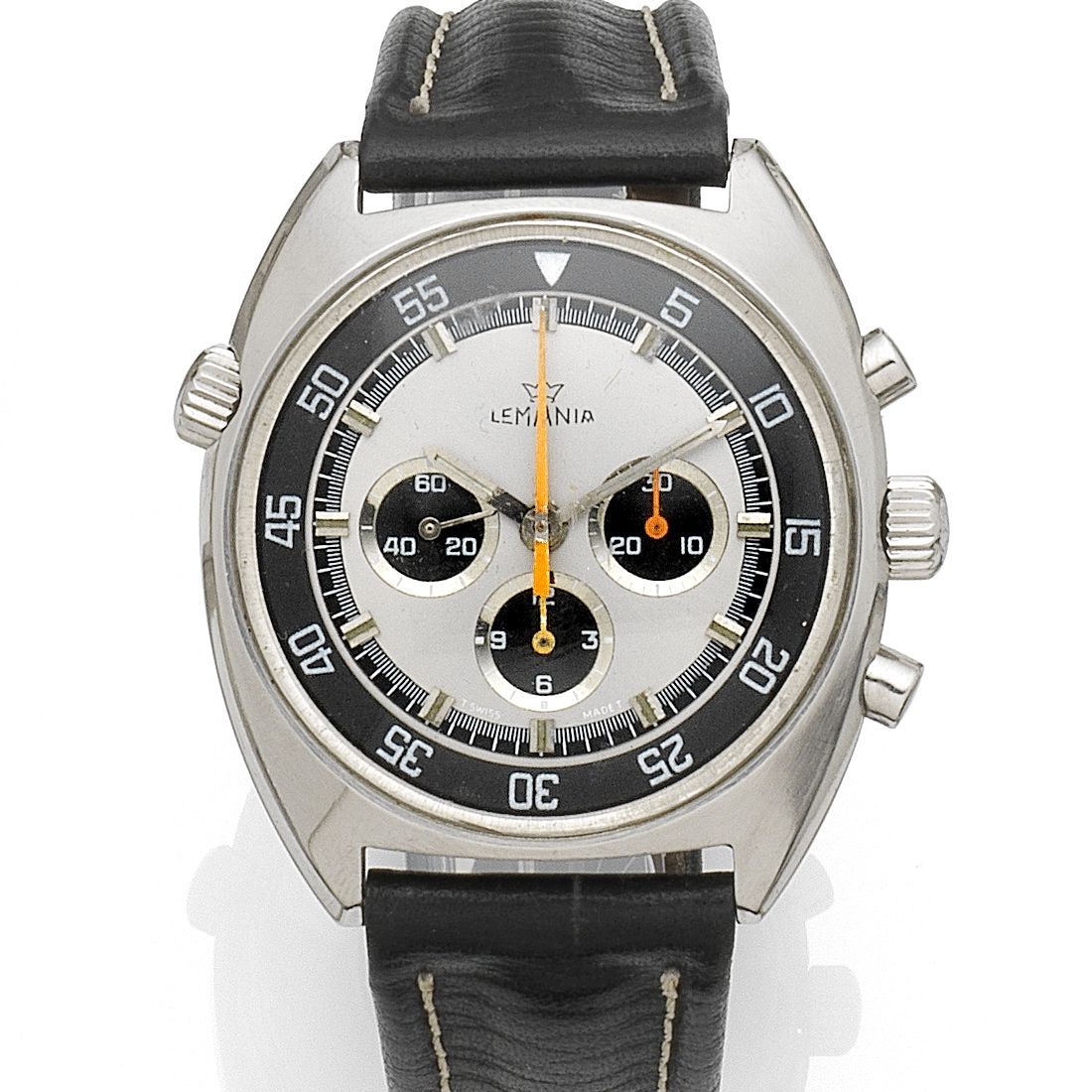 Bonhams A stainless steel manual wind chronograph