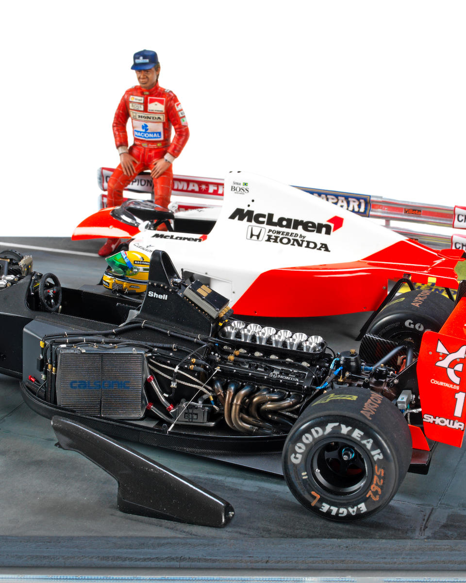 Bonhams A 1 12 Scale Model Diorama Of Ayrton Senna S 1991 Mclaren Honda Mp4 6 By Luigi Niola