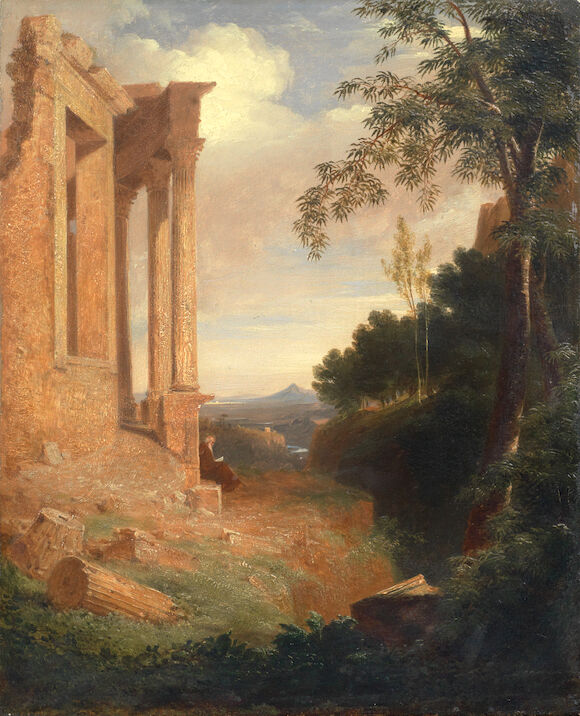 Sibyl Rome Bonhams : Continental School, 19th Century Figure seated at the Temple ...