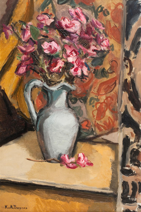 Bonhams : Keith Baynes (British, 1887-1977) Still life with Ewer