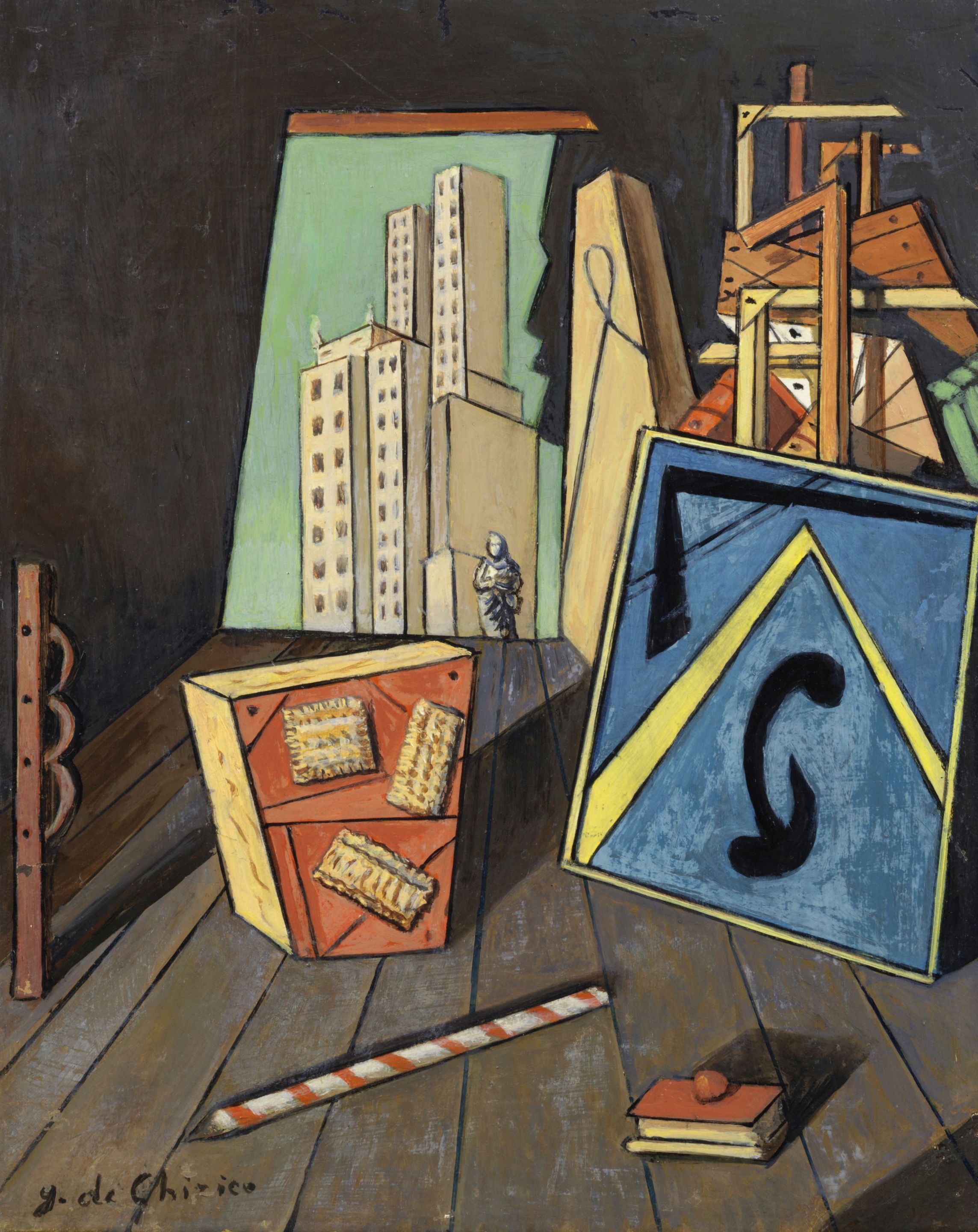 Interno metafisico con biscotti