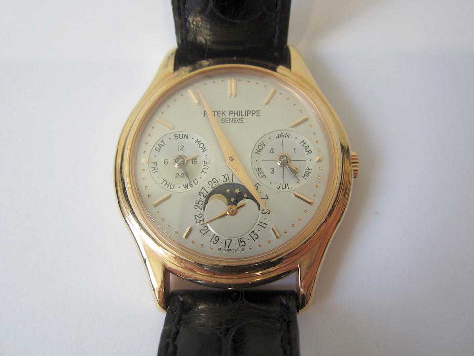 Bonhams Patek Philippe A Fine 18k Rose Gold Automatic Perpetual Calendar Wristwatch With Moon Phase Ref 3940r Case No Movement No Sold 15th March 07