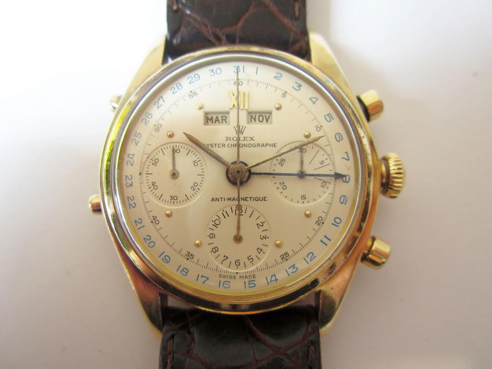 Bonhams : Rolex. A very rare 18K gold manual wind 'Jean Claude Killy ...